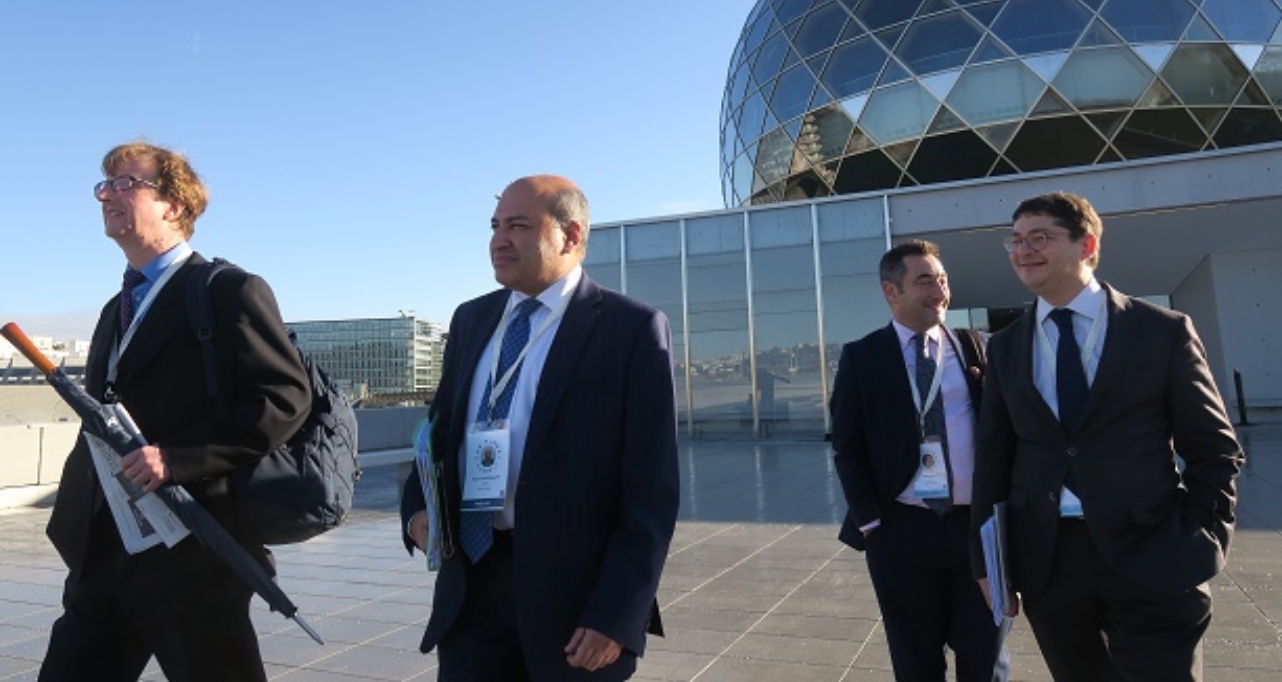 The EBRD at the One Planet Summit. From right to left: Pierre Heilbronn, Jonathan Charles, Suma Chakrabarti and Edward Bannerman. Josué behind the camera.